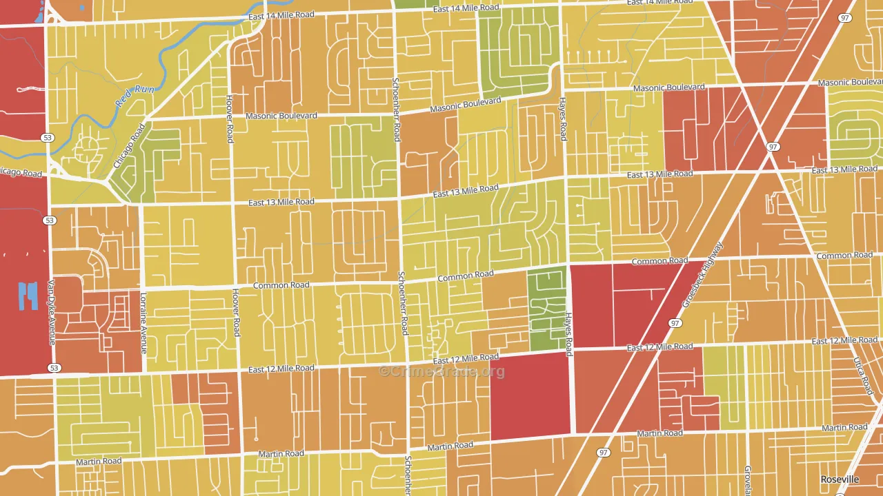 48088, MI Map of Drug-Related Crime Rates