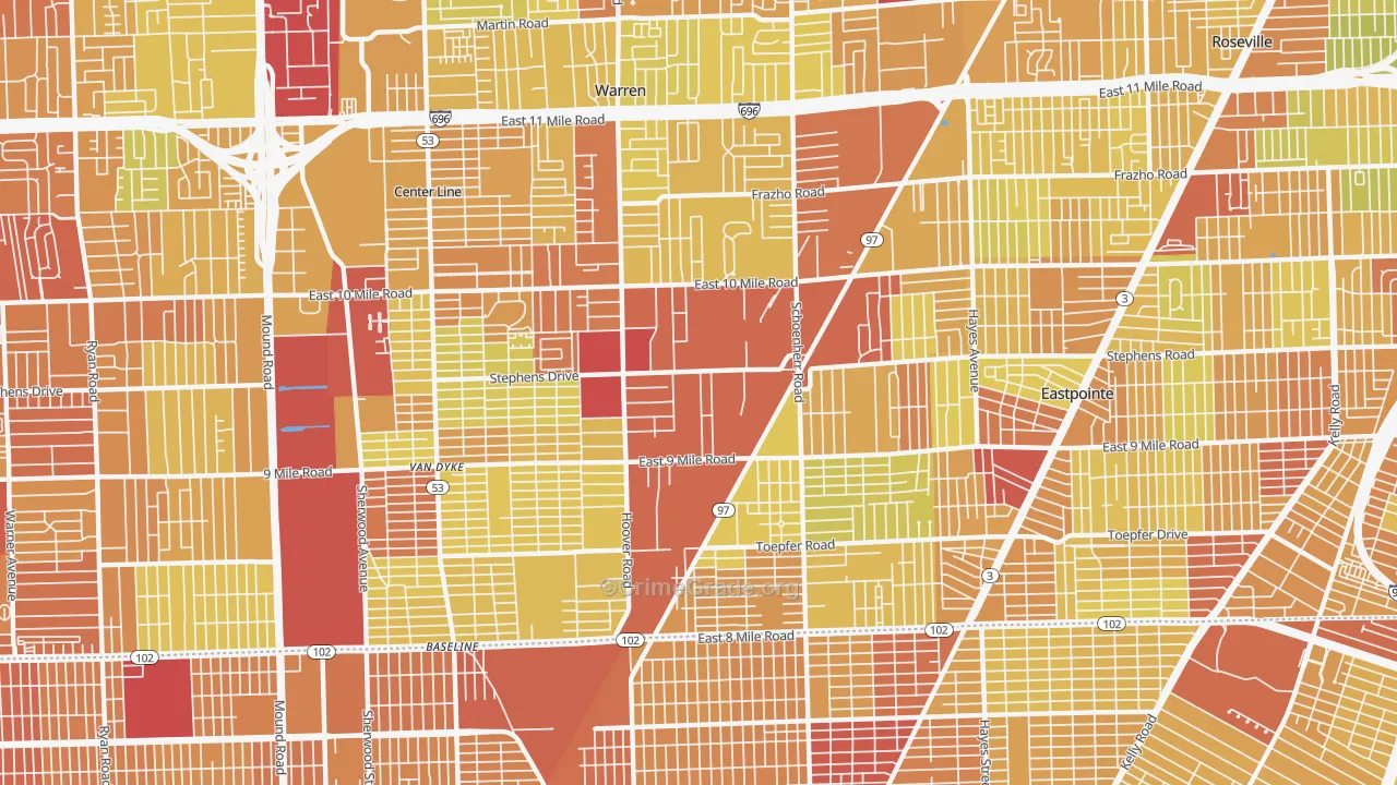 48089, MI Map of Drug-Related Crime Rates