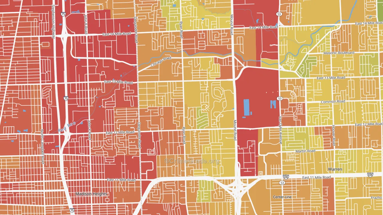 48092, MI Map of Drug-Related Crime Rates