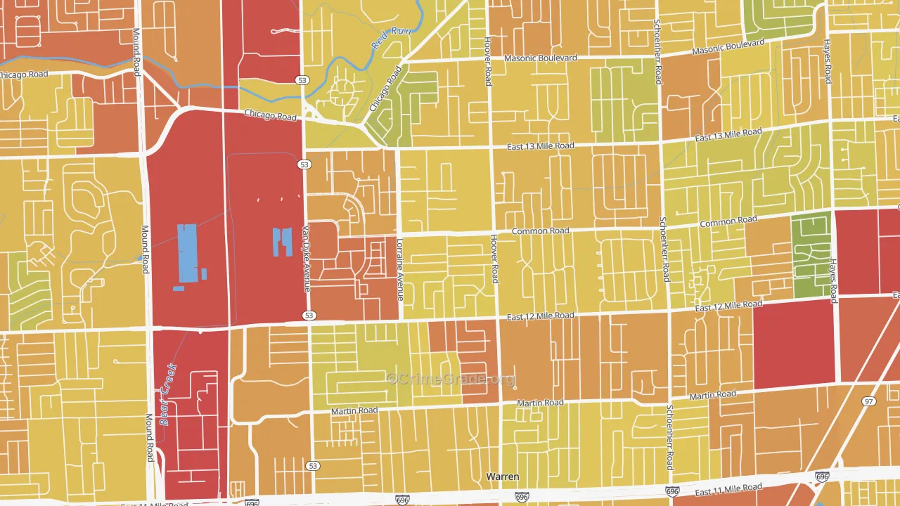48093, MI Map of Drug-Related Crime Rates
