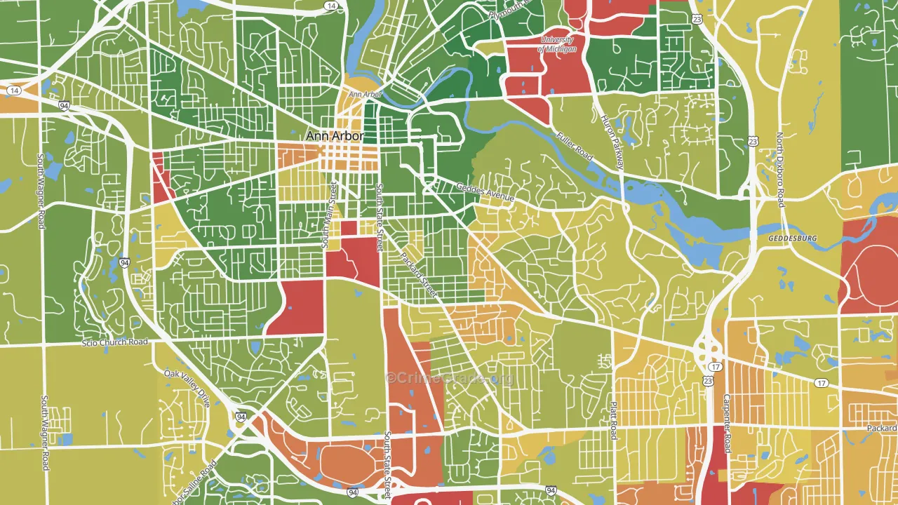 48104, MI Map of Drug-Related Crime Rates