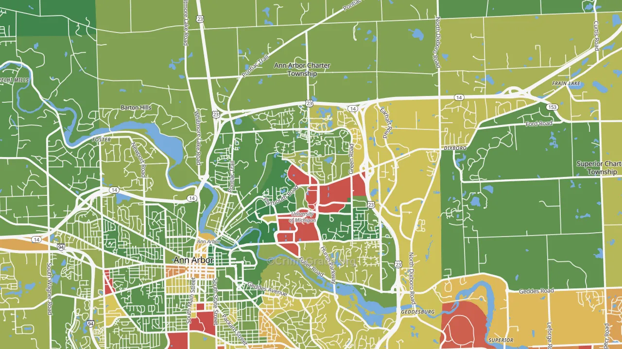 48105, MI Map of Drug-Related Crime Rates