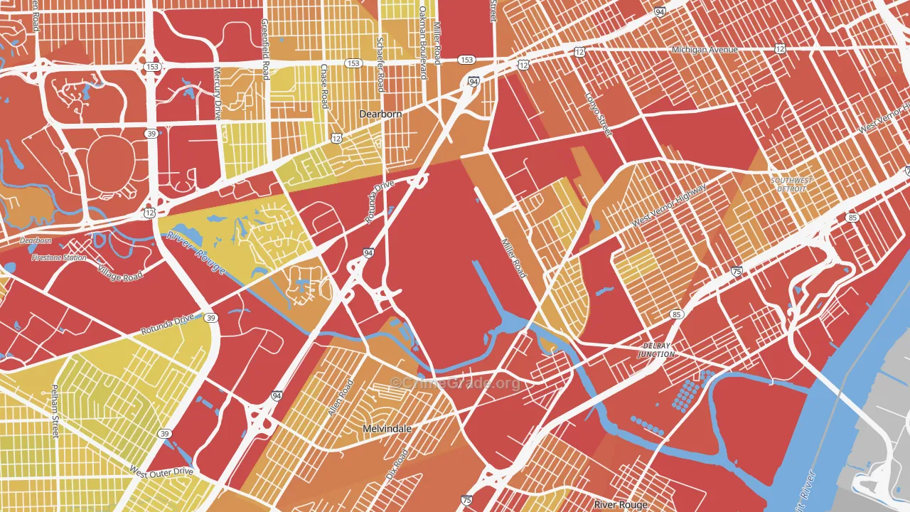 48120, MI Map of Drug-Related Crime Rates