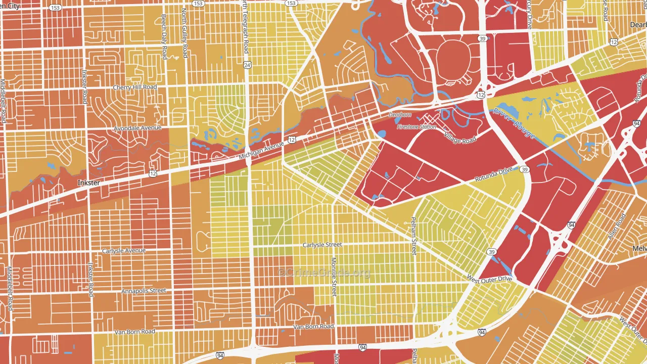 48124, MI Map of Drug-Related Crime Rates