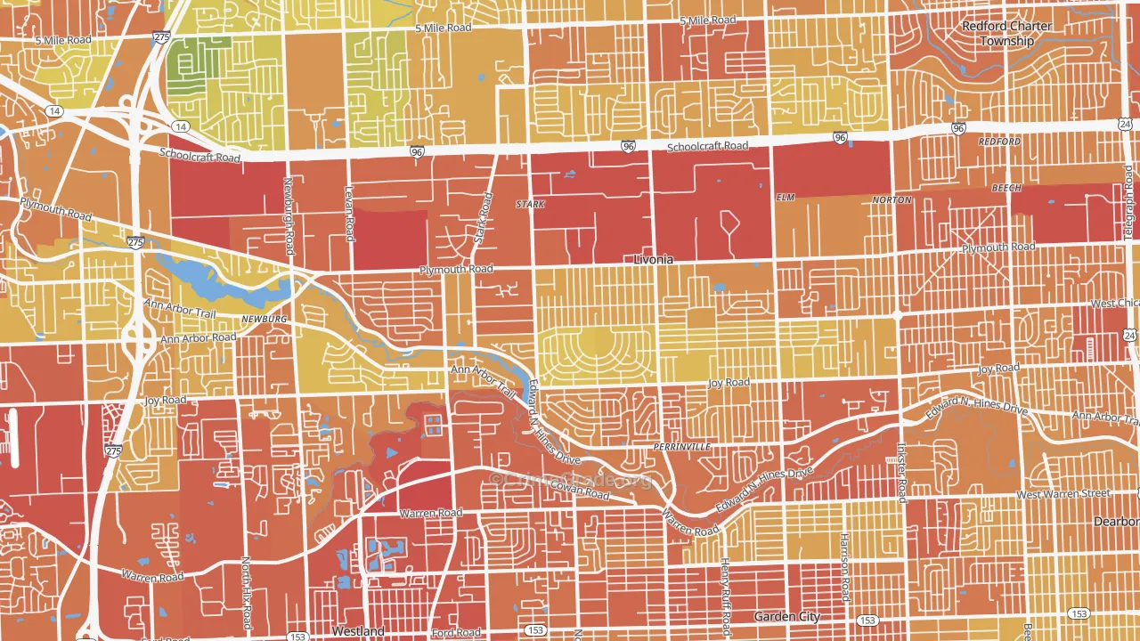 48150, MI Map of Drug-Related Crime Rates