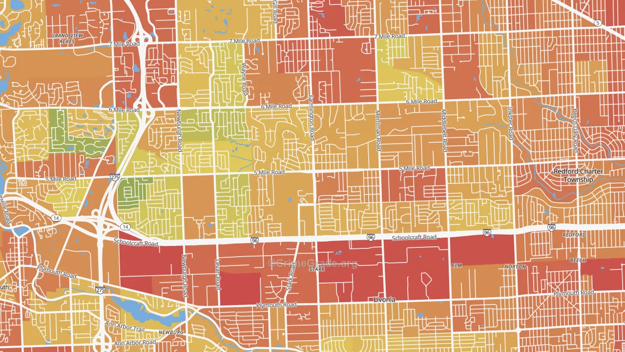 48154, MI Map of Drug-Related Crime Rates