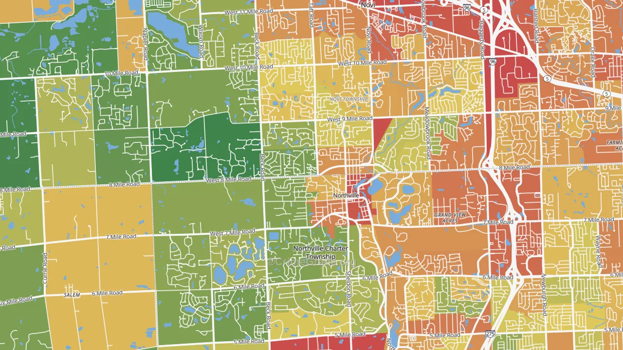 48167, MI Map of Drug-Related Crime Rates