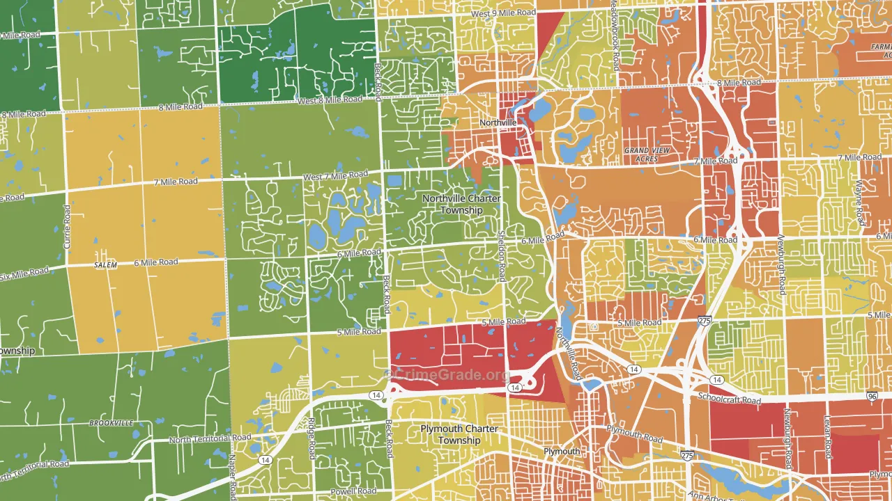 48168, MI Map of Drug-Related Crime Rates