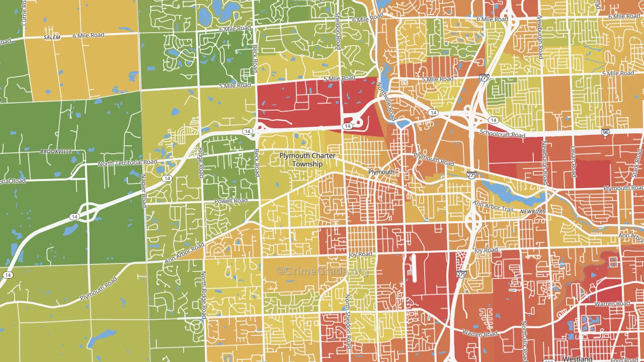 48170, MI Map of Drug-Related Crime Rates