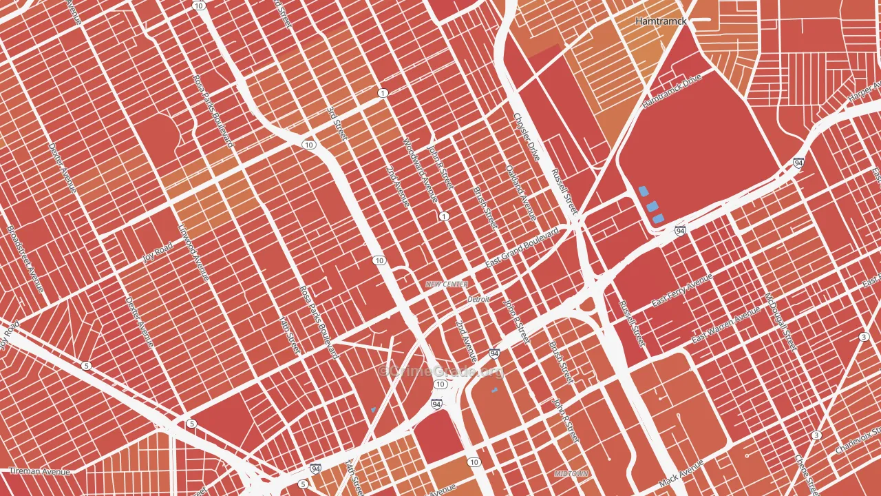 48202, MI Map of Drug-Related Crime Rates
