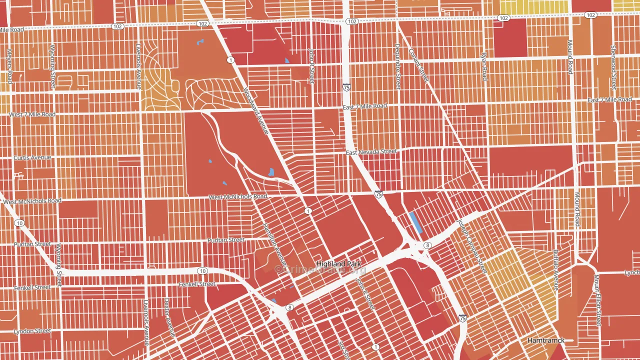48203, MI Map of Drug-Related Crime Rates