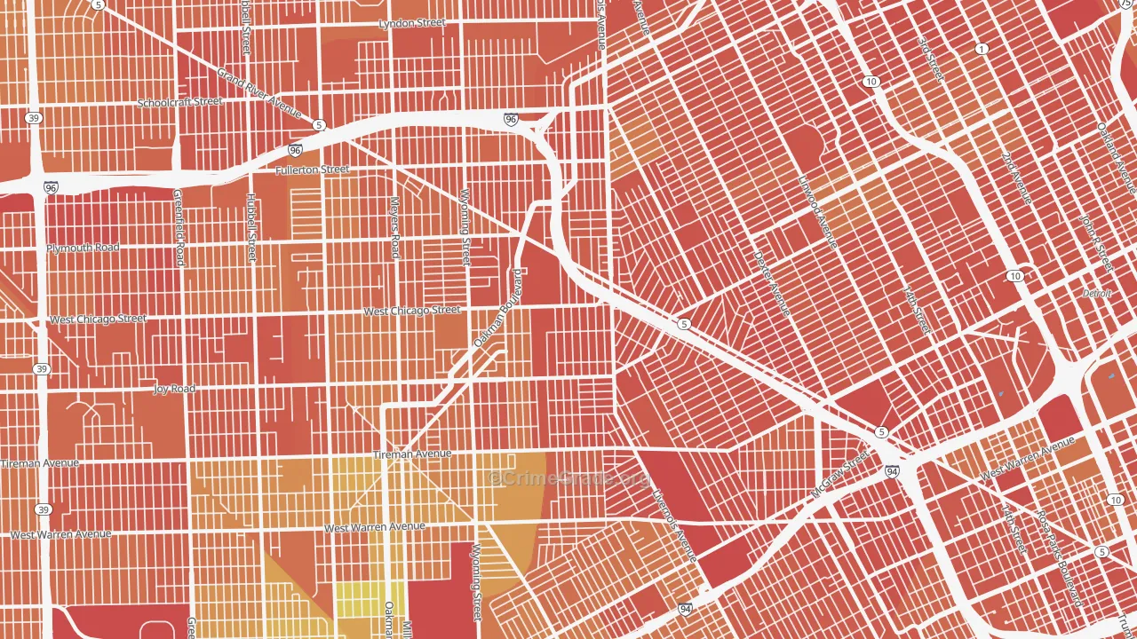 48204, MI Map of Drug-Related Crime Rates