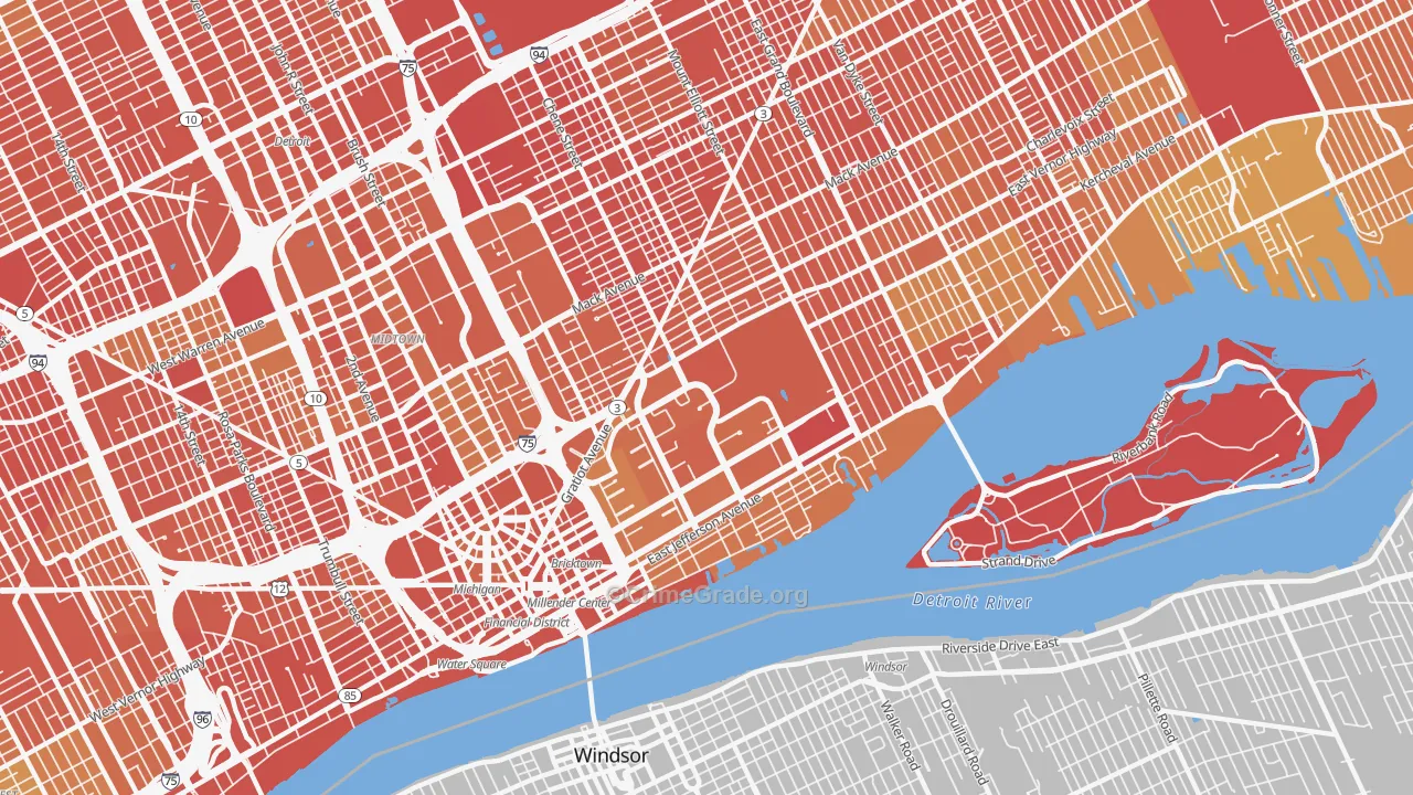48207, MI Map of Drug-Related Crime Rates