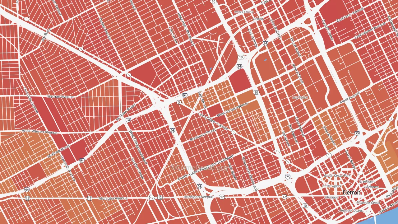 48208, MI Map of Drug-Related Crime Rates