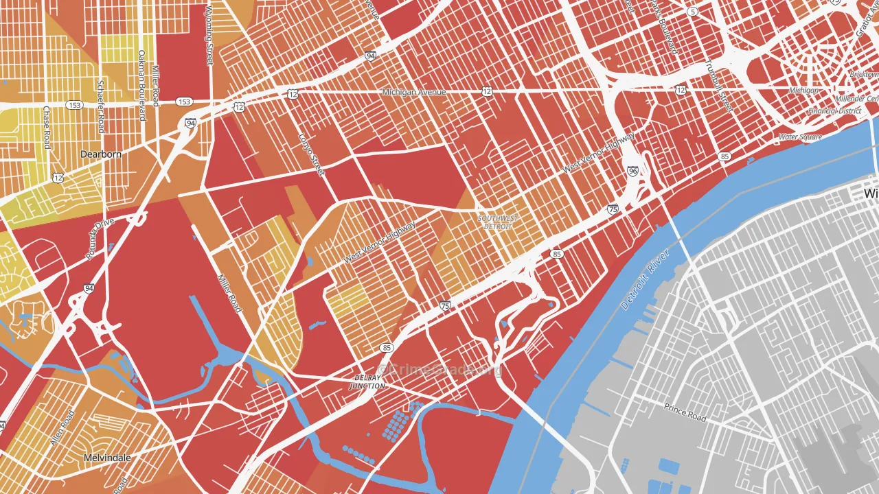48209, MI Map of Drug-Related Crime Rates
