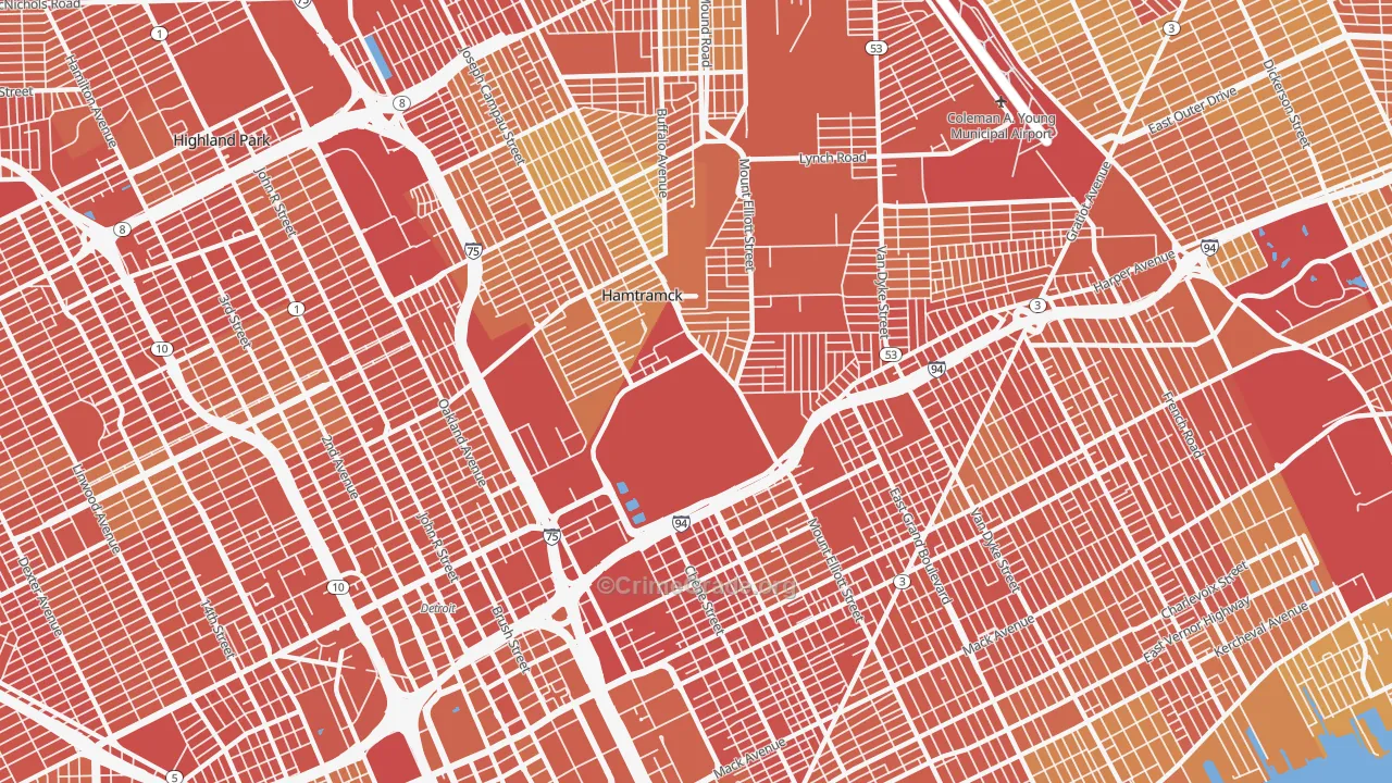 48211, MI Map of Drug-Related Crime Rates