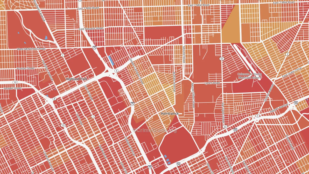 48212, MI Map of Drug-Related Crime Rates