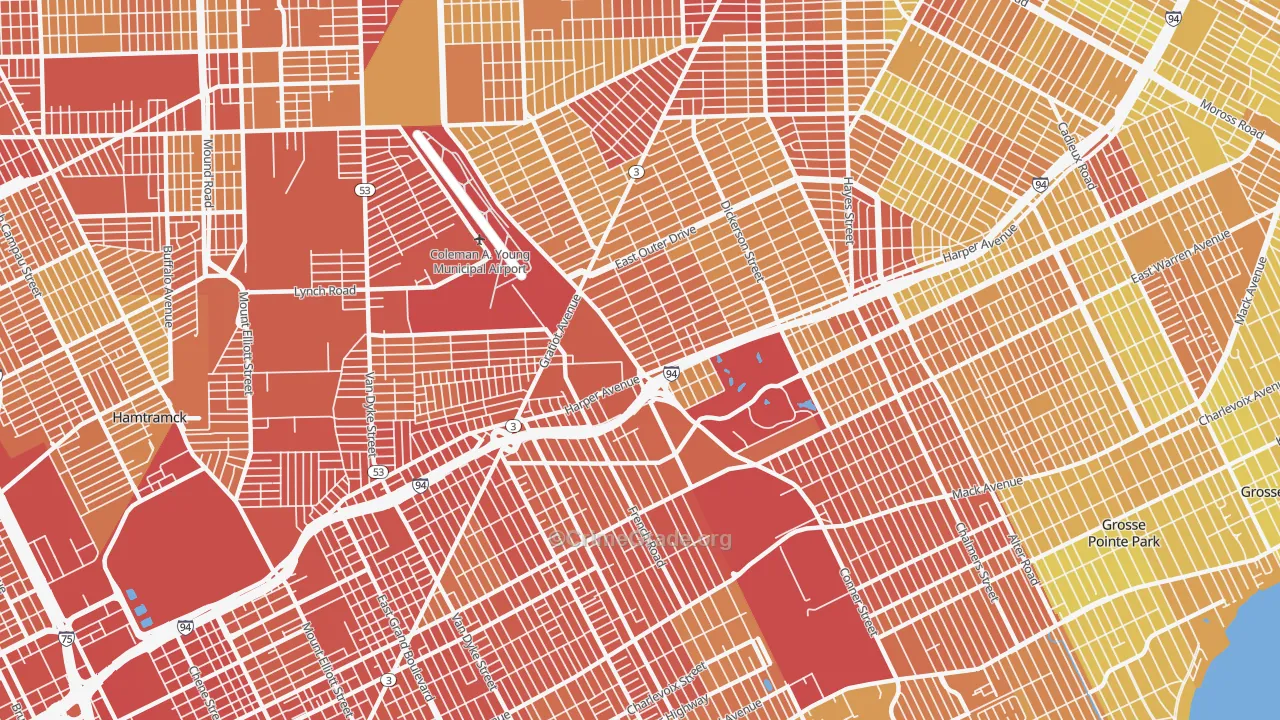 48213, MI Map of Drug-Related Crime Rates