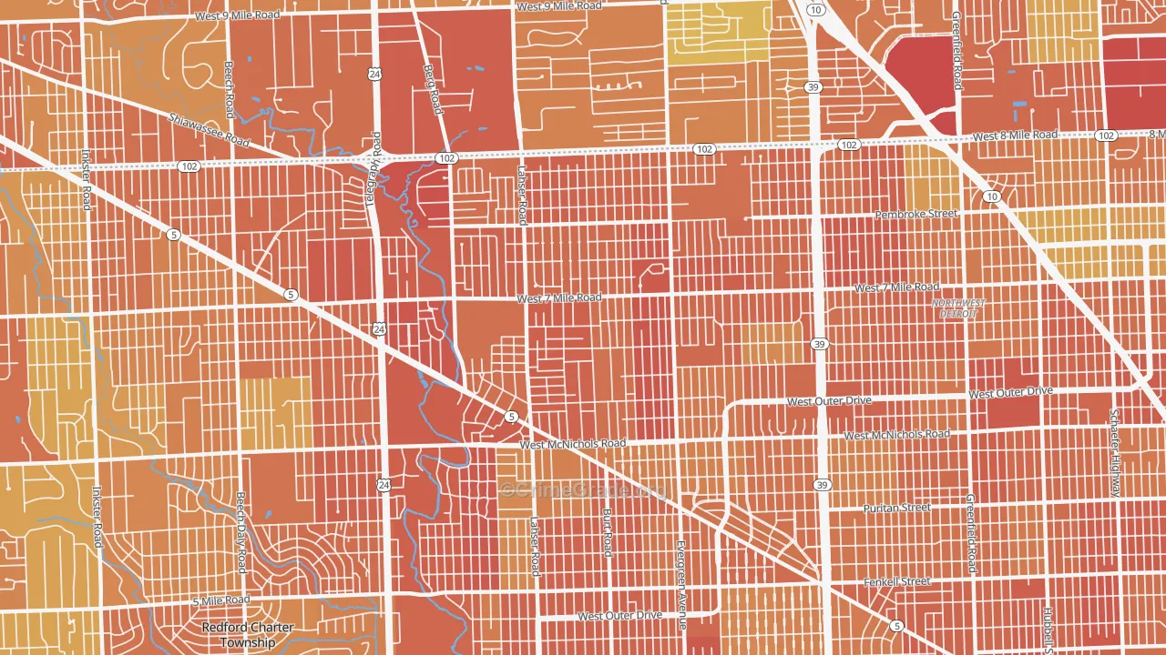 48219, MI Map of Drug-Related Crime Rates
