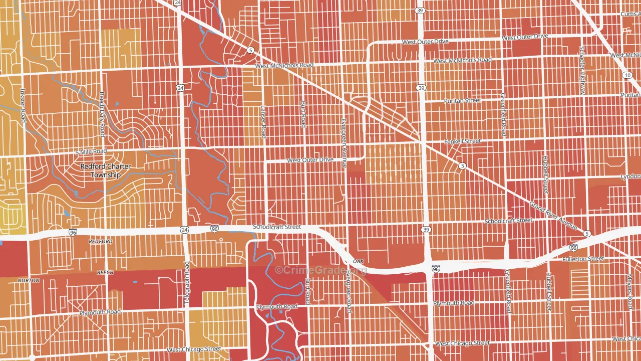 48223, MI Map of Drug-Related Crime Rates
