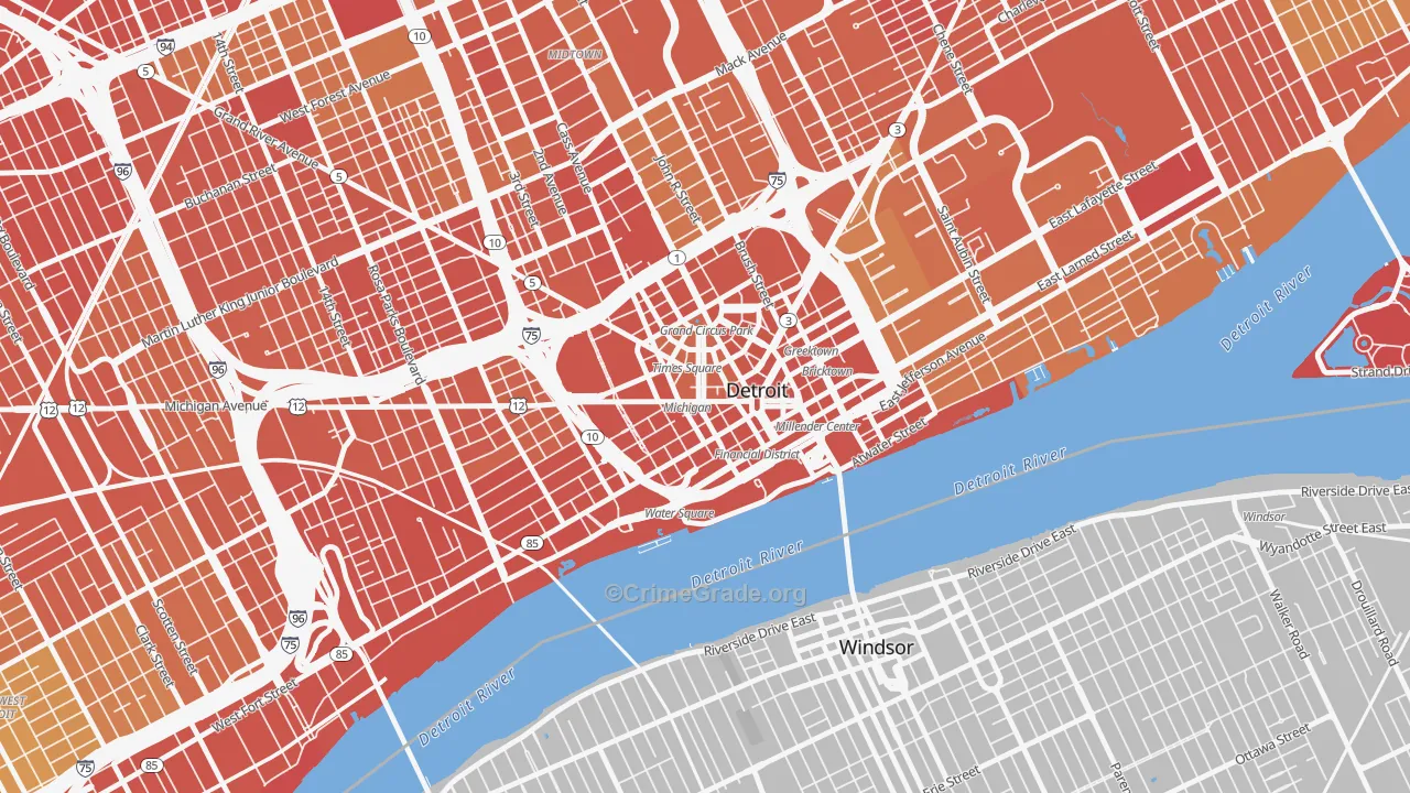 48226, MI Map of Drug-Related Crime Rates