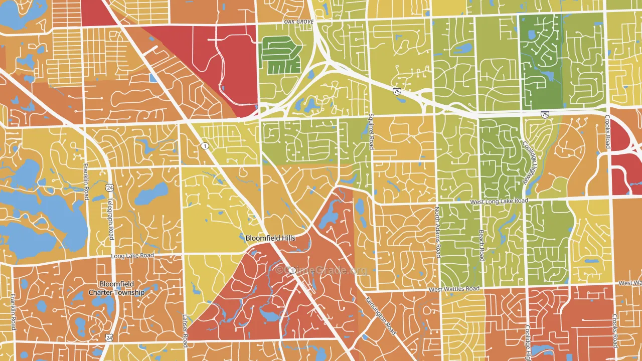 48304, MI Map of Drug-Related Crime Rates