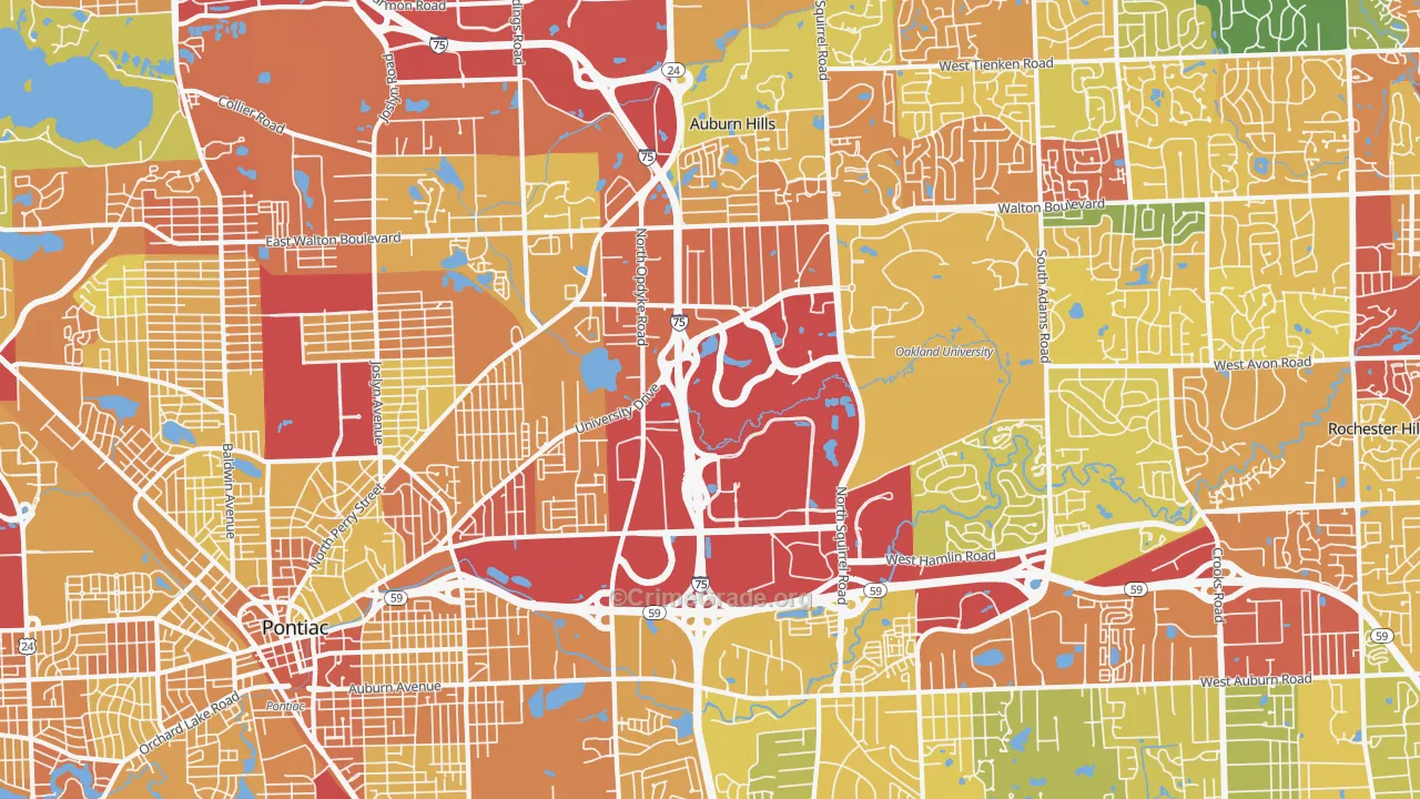48326, MI Map of Drug-Related Crime Rates