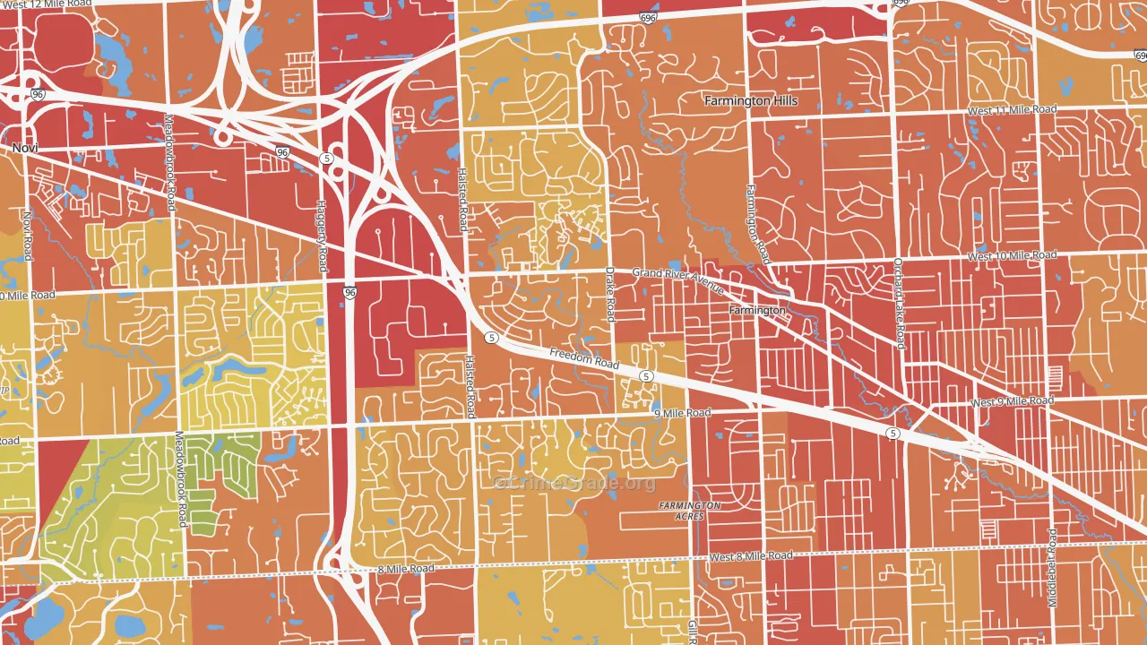 48335, MI Map of Drug-Related Crime Rates