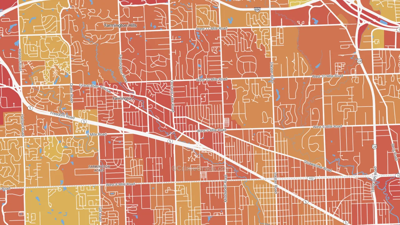 48336, MI Map of Drug-Related Crime Rates
