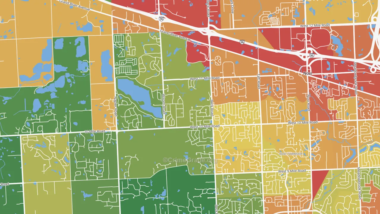 48374, MI Map of Drug-Related Crime Rates