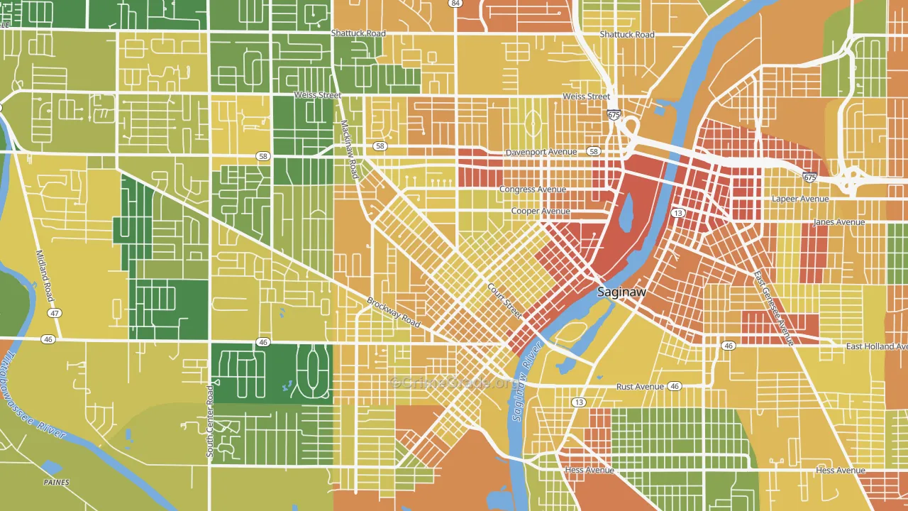 48602, MI Map of Drug-Related Crime Rates