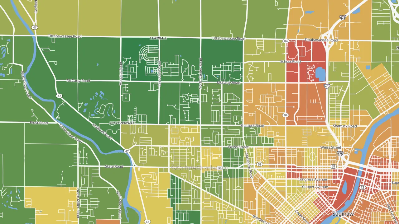 48603, MI Map of Drug-Related Crime Rates