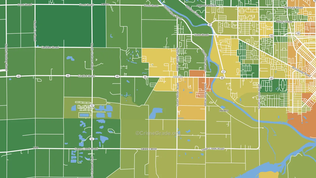 48609, MI Map of Drug-Related Crime Rates