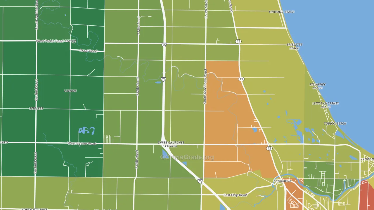 48631, MI Map of Drug-Related Crime Rates