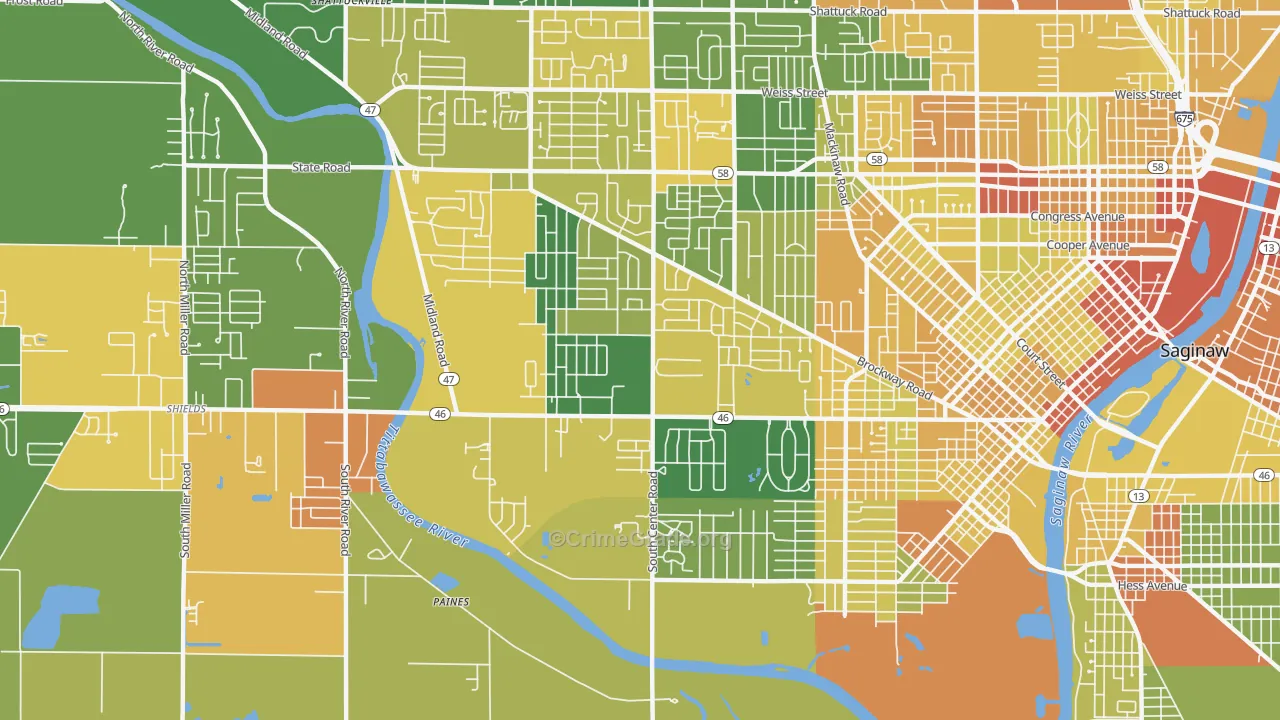 48638, MI Map of Drug-Related Crime Rates