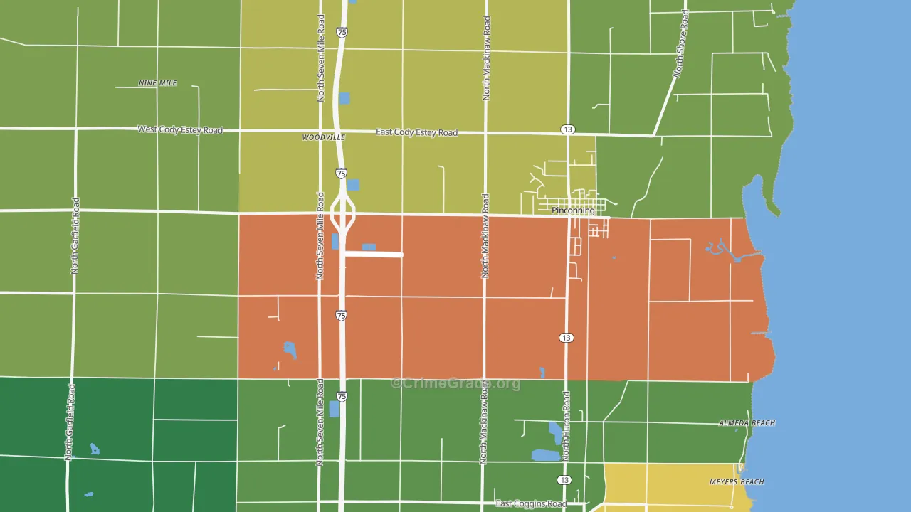 48650, MI Map of Drug-Related Crime Rates
