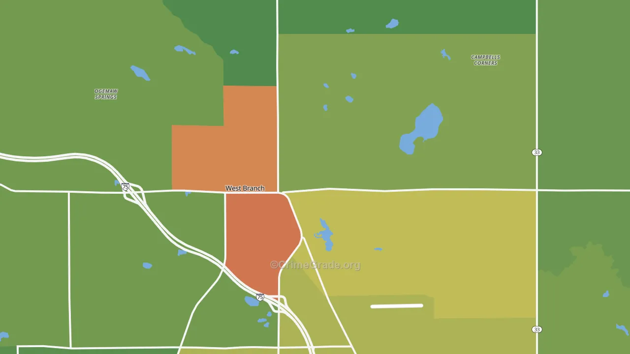 48661, MI Map of Drug-Related Crime Rates