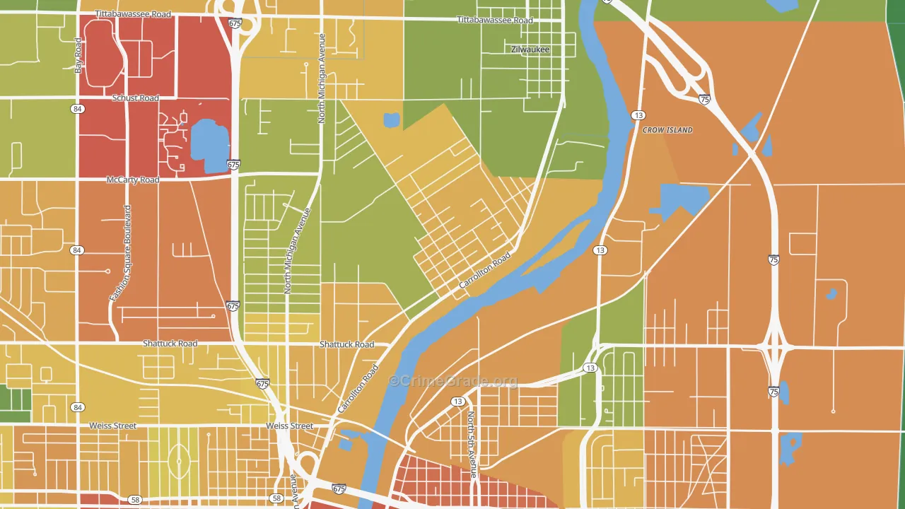 48724, MI Map of Drug-Related Crime Rates