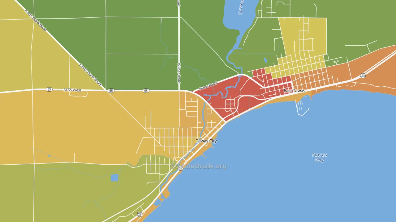 48764, MI Map of Drug-Related Crime Rates