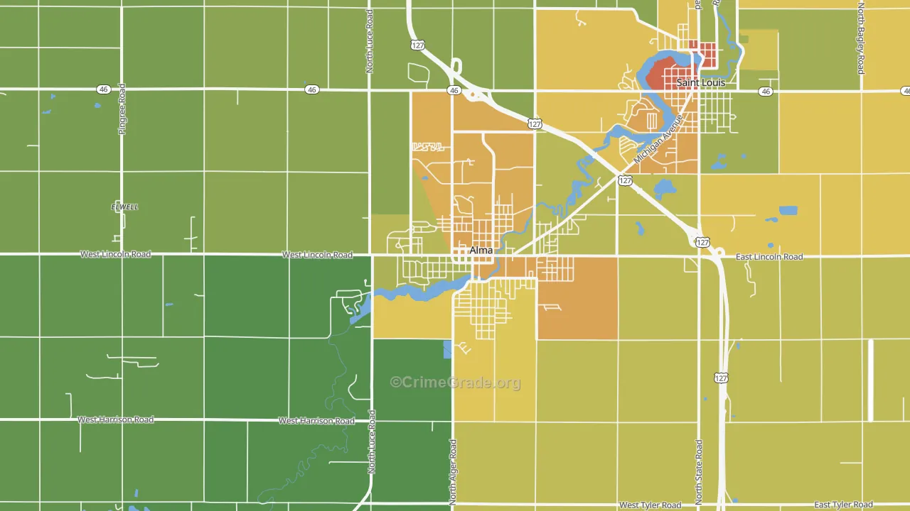 48801, MI Map of Drug-Related Crime Rates