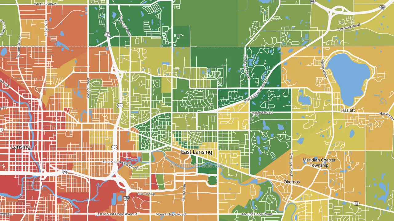 48823, MI Map of Drug-Related Crime Rates