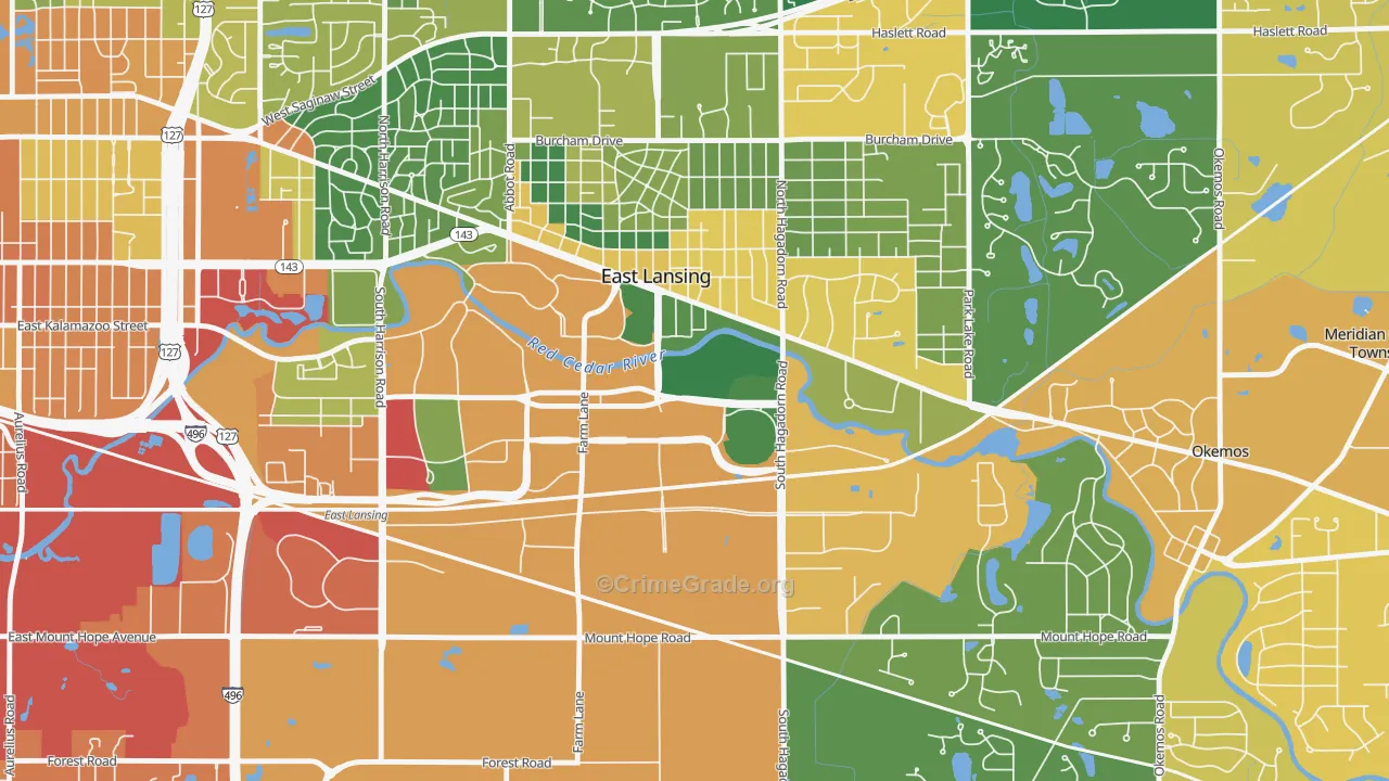 48824, MI Map of Drug-Related Crime Rates