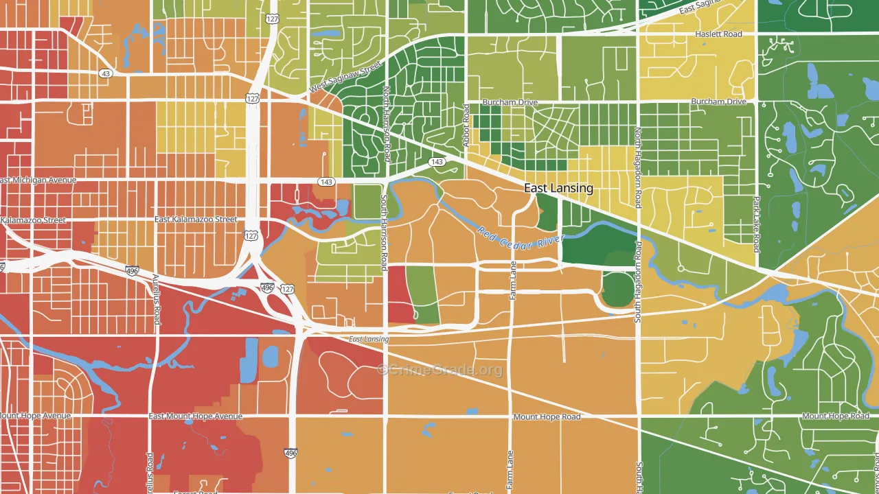 48825, MI Map of Drug-Related Crime Rates