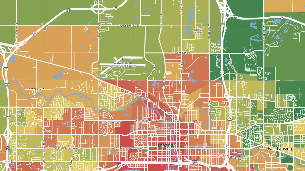 48906, MI Map of Drug-Related Crime Rates