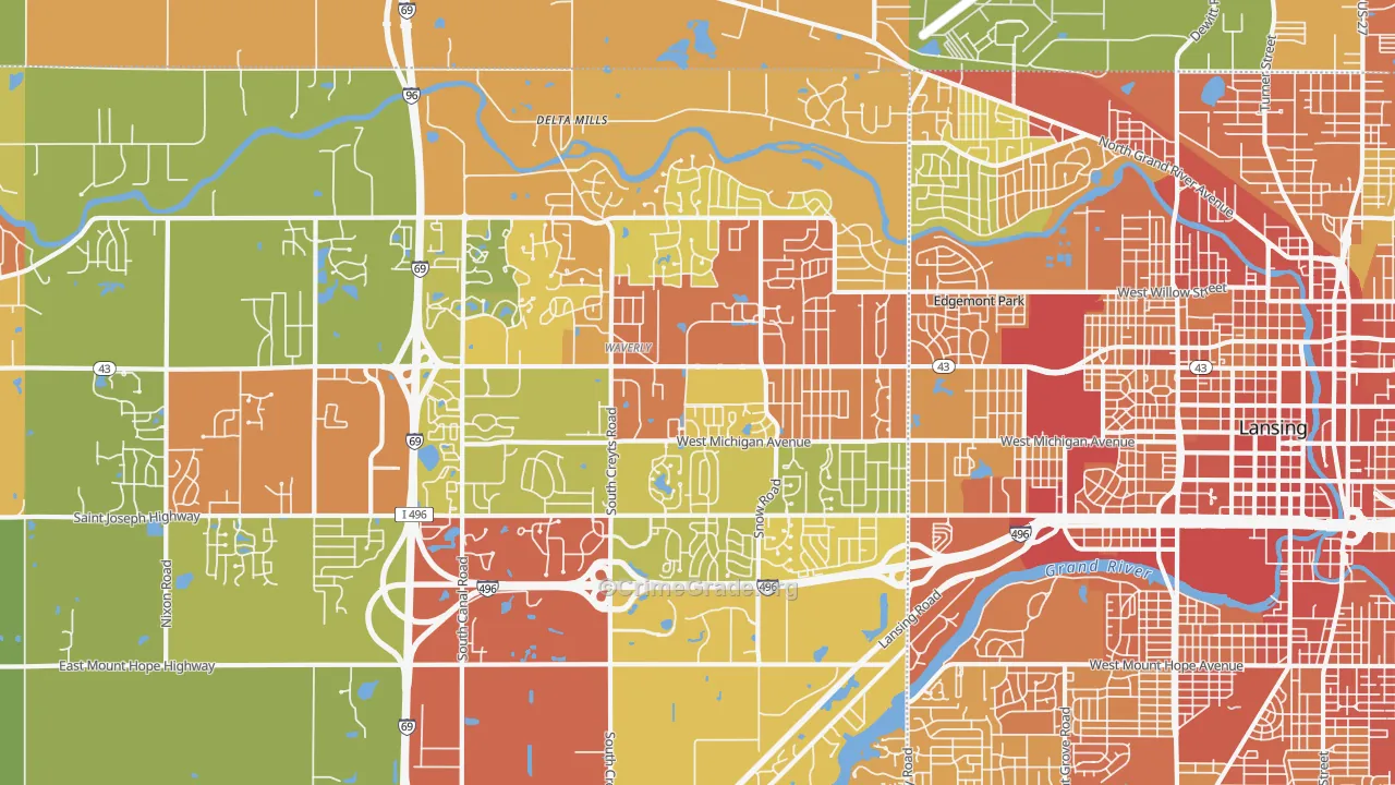 48917, MI Map of Drug-Related Crime Rates