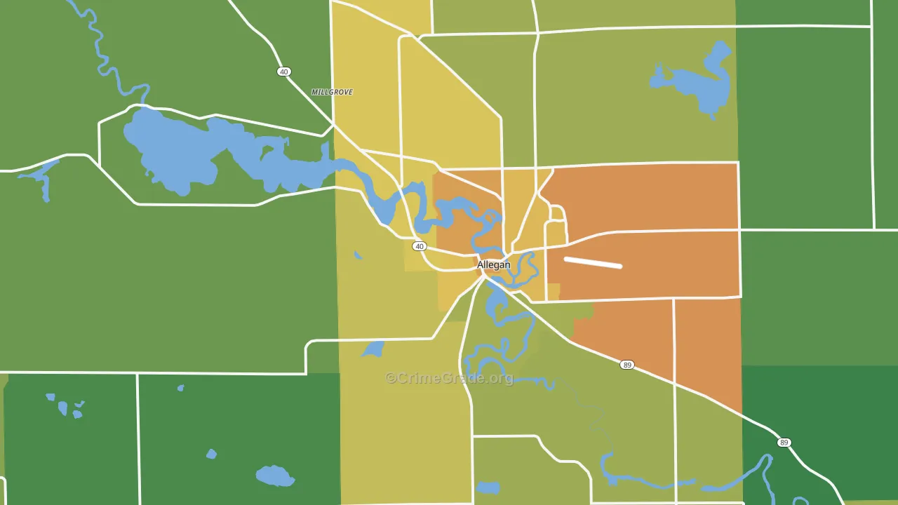 49010, MI Map of Drug-Related Crime Rates