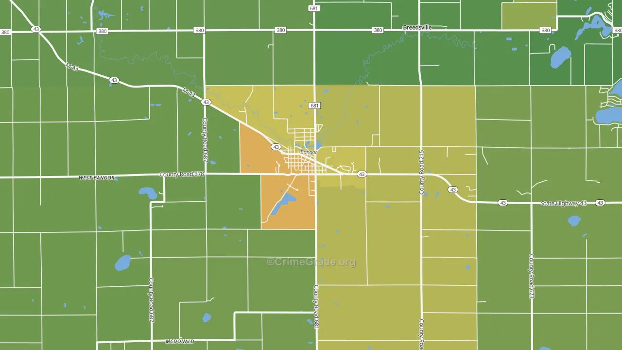 49013, MI Map of Drug-Related Crime Rates