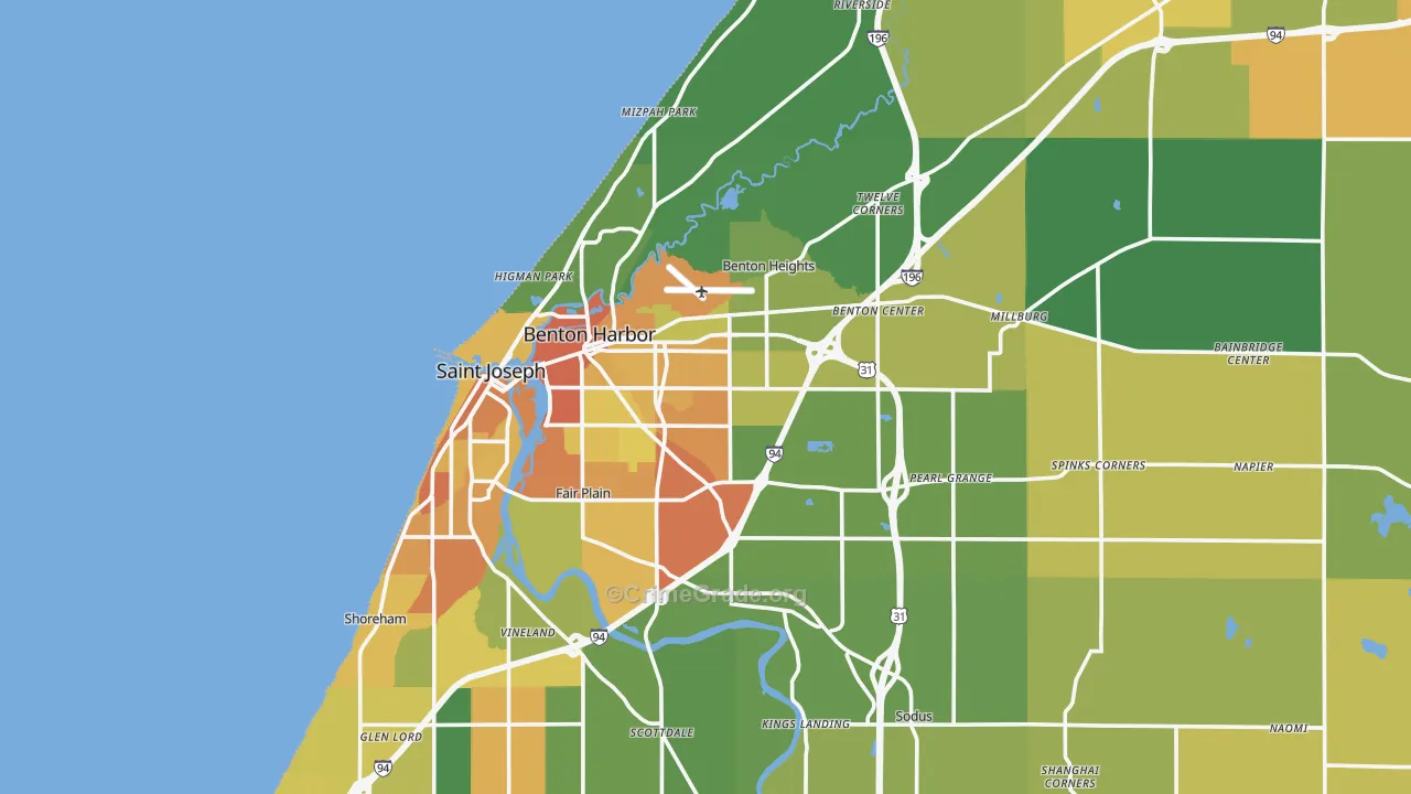 49022, MI Map of Drug-Related Crime Rates