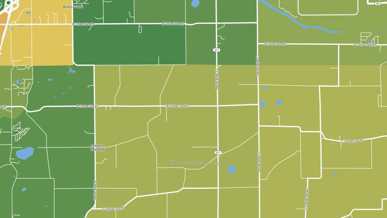 49033, MI Map of Drug-Related Crime Rates