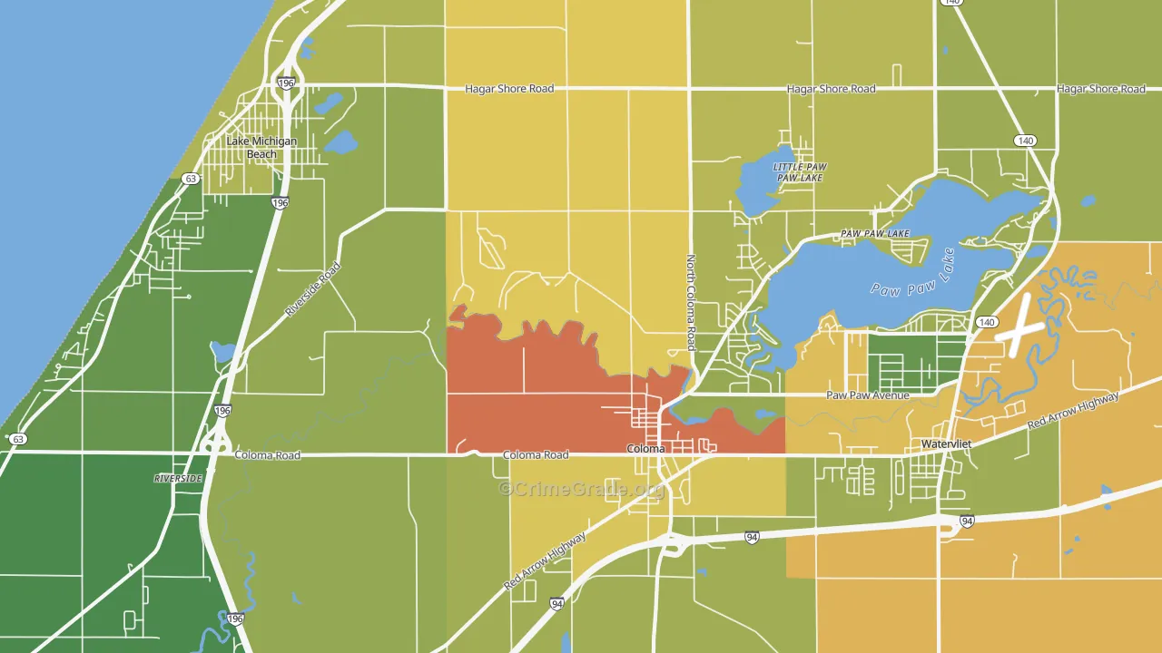 49038, MI Map of Drug-Related Crime Rates